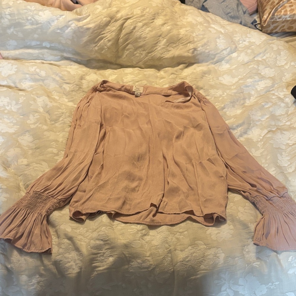 Blush Pink Long Sleeve Blouse